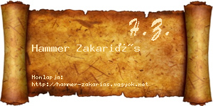 Hammer Zakariás névjegykártya
